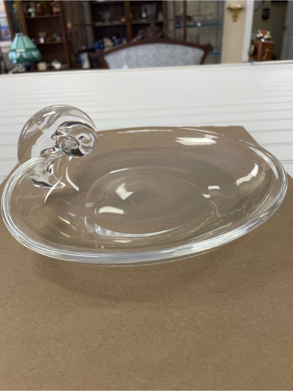 Vintage Signed Steuben Art Glass Olive Dish Ashtray